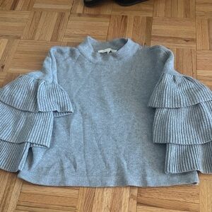 Endless Rose Light Blue Ruffled Sleeve Sweater